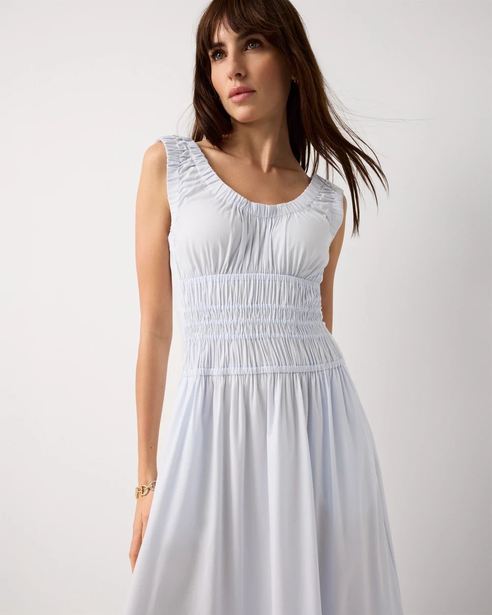 Petite Ruched Tank Midi Dress