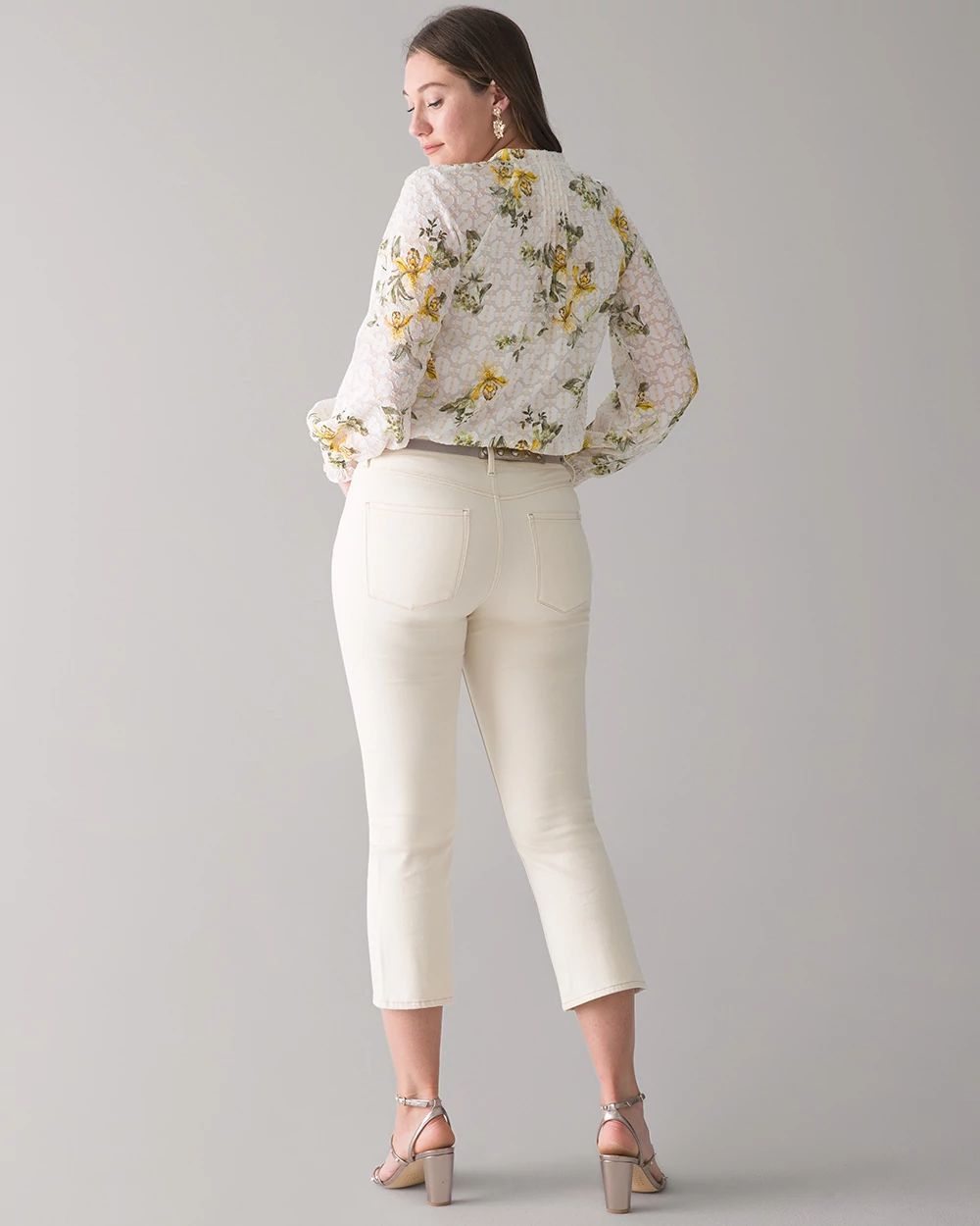 Curvy-Fit High-Rise Natural Boot Cut Cropped Jeans click to view larger image.
