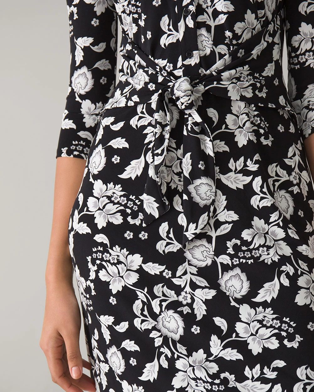 Long-Sleeve Matte Jersey Shirt Dress click to view larger image.