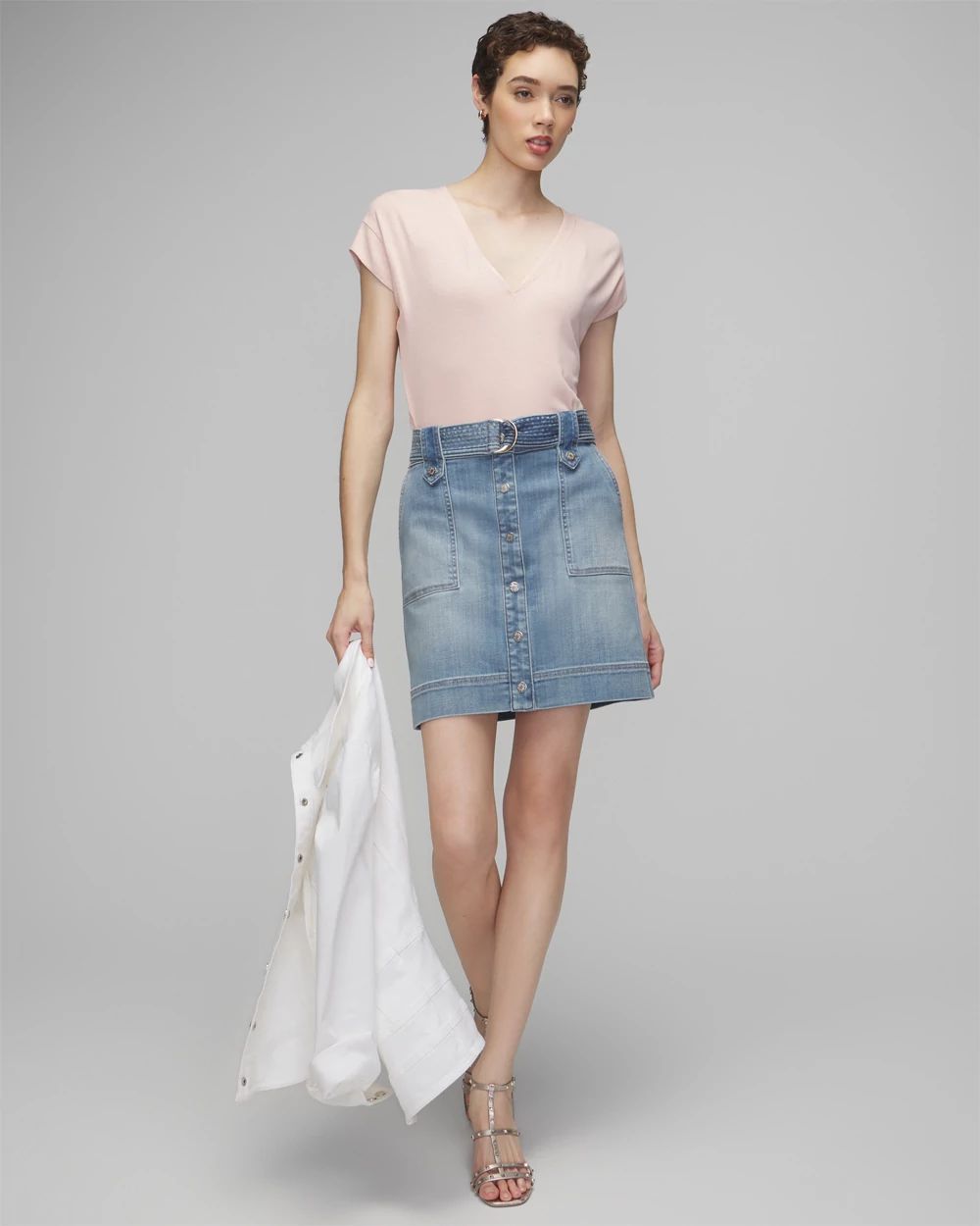 Petite Denim Utility Boot Skirt click to view larger image.