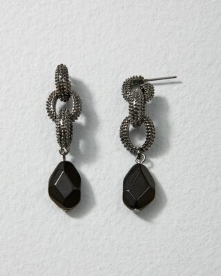Hematite + Jet Earrings