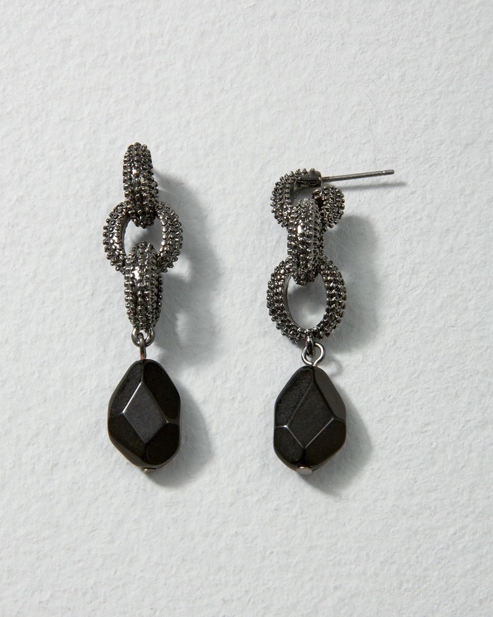 Hematite + Jet Earrings