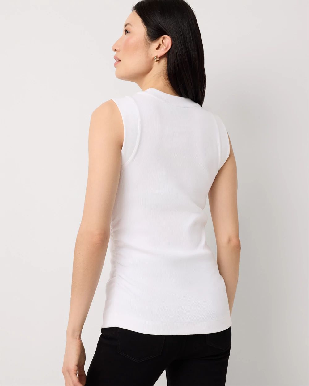 WHBM FORME™ Ribbed Stretch Ruched Side Tank