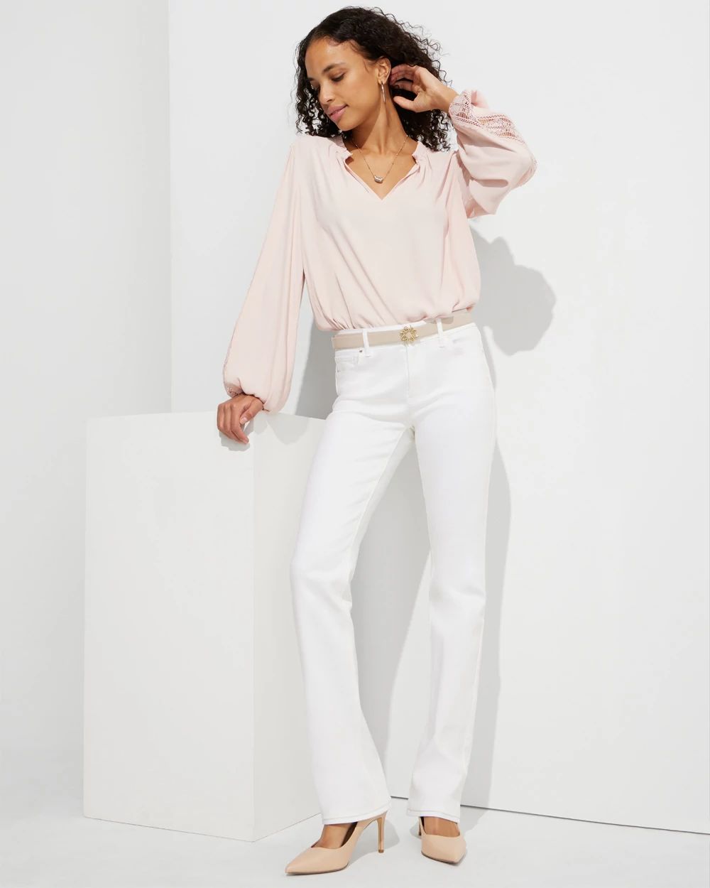 Outlet WHBM Mid Rise Slim Boot