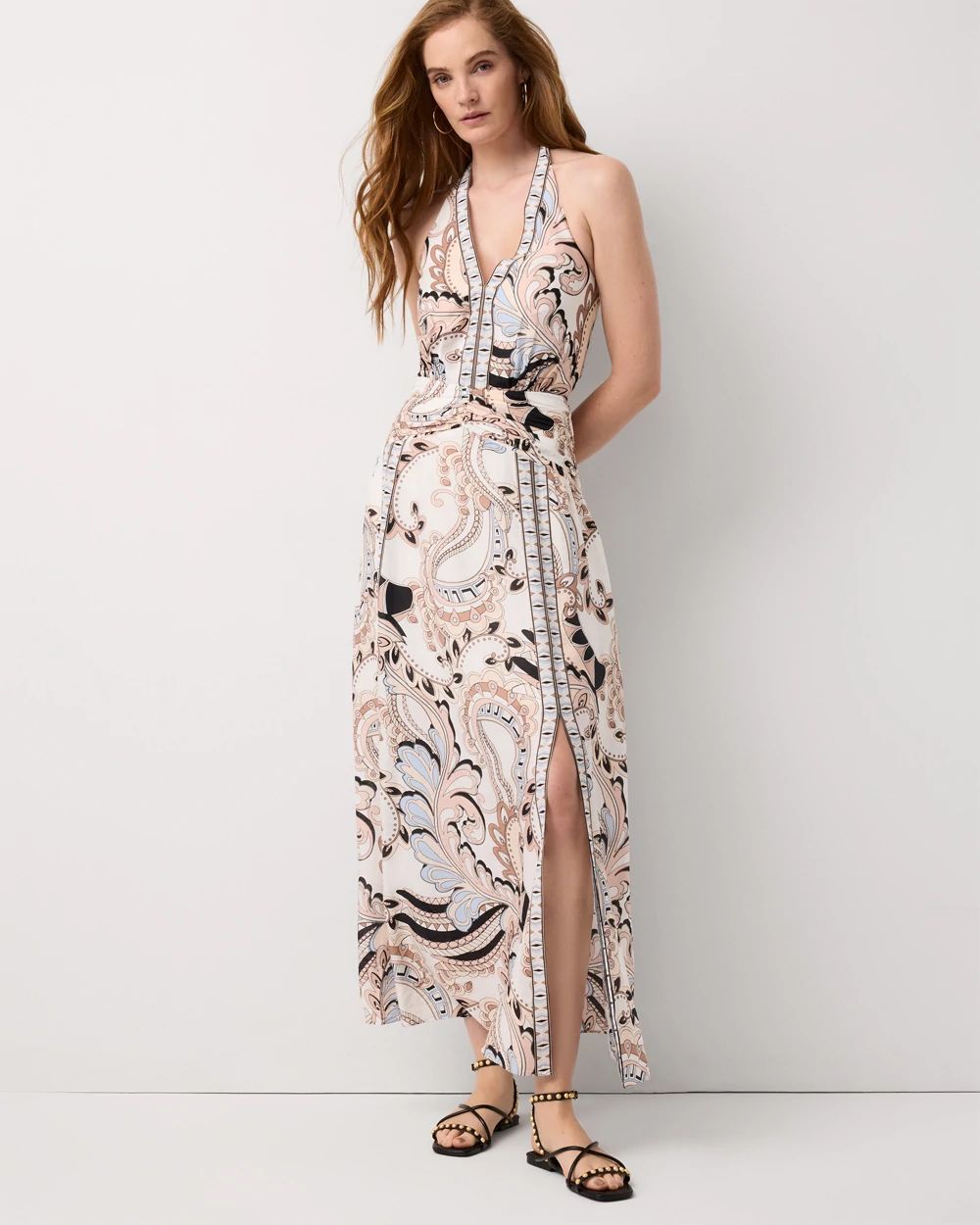 Halter-Tie Maxi Dress