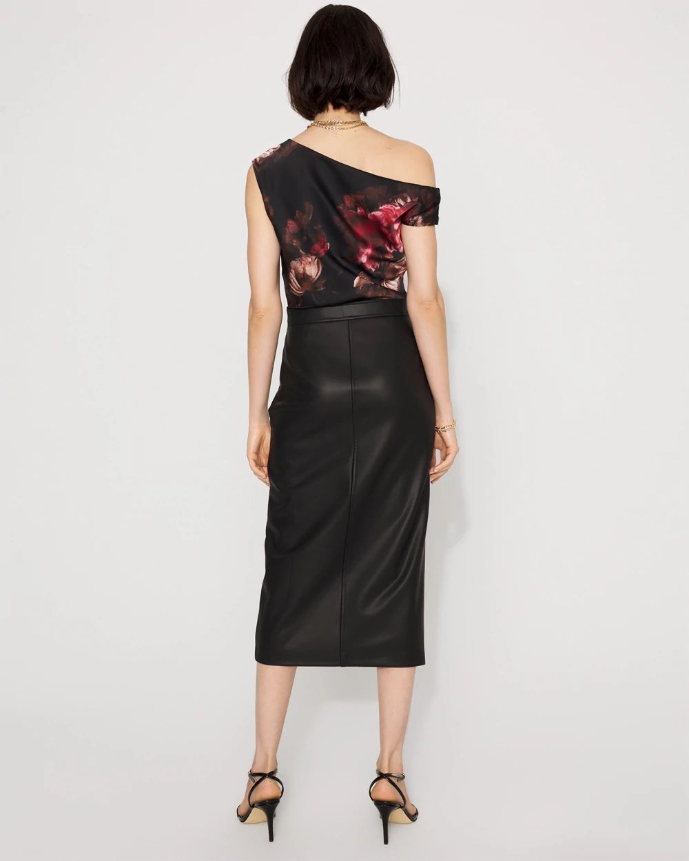 Petite Satin Blouse Sheath Dress