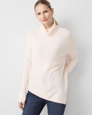 Asymmetrical Hem Turtleneck Sweater click to view larger image.