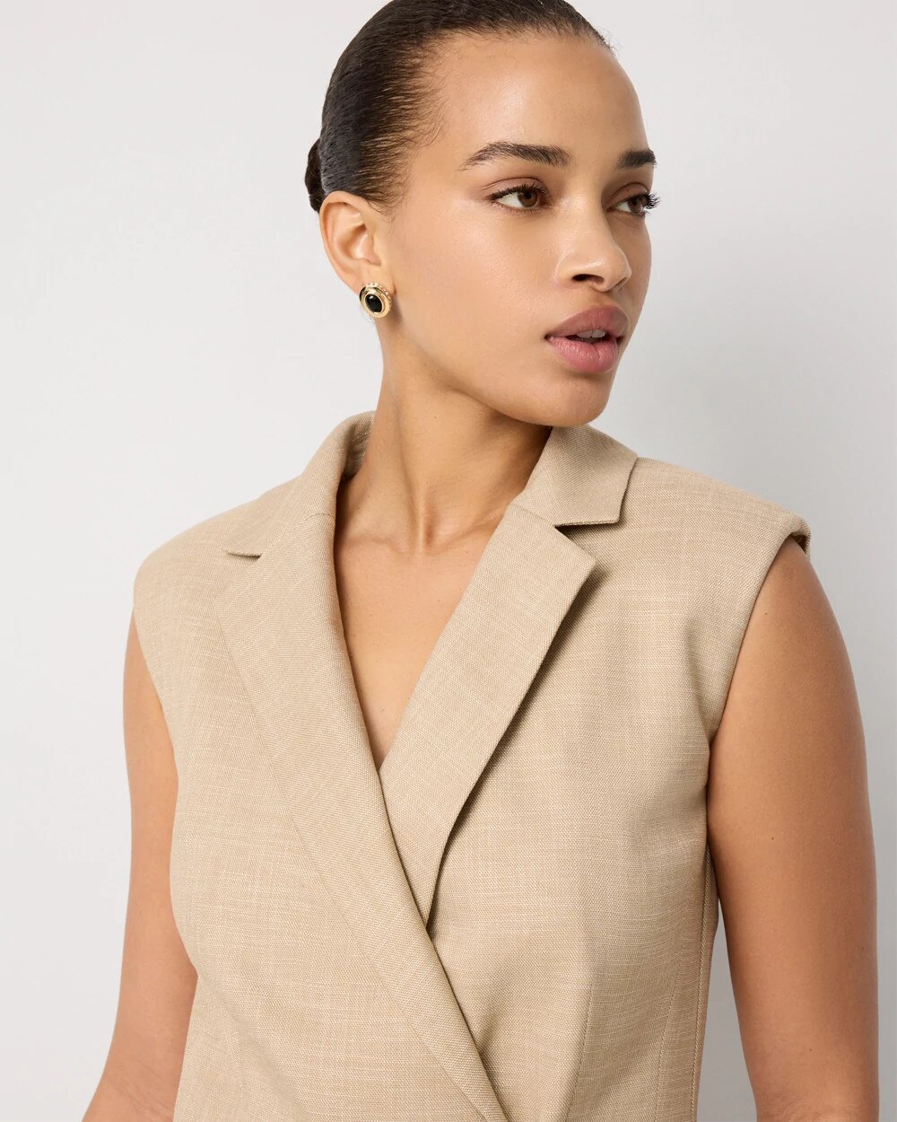 Crosshatch Faux Wrap Blazer Dress - image 3