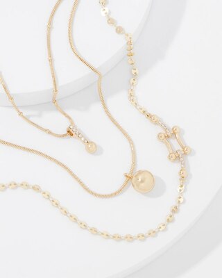 Ball Chain + Pavé Convertible Necklace click to view larger image.