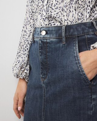 Petite Knee-Length Denim Pencil Skirt click to view larger image.