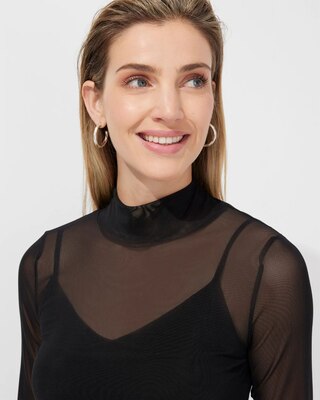Outlet WHBM Mesh Turtleneck Top
