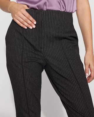 Pinstripe Denim-Look Slim Bootcut Pant click to view larger image.