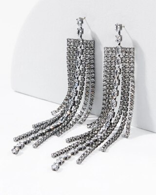 Hematite Fringe Crystal Statement Earring click to view larger image.