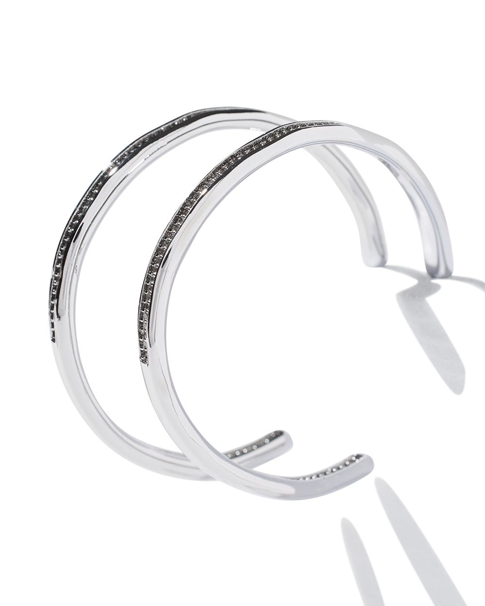 Silver Encrusted Hoop Earrings