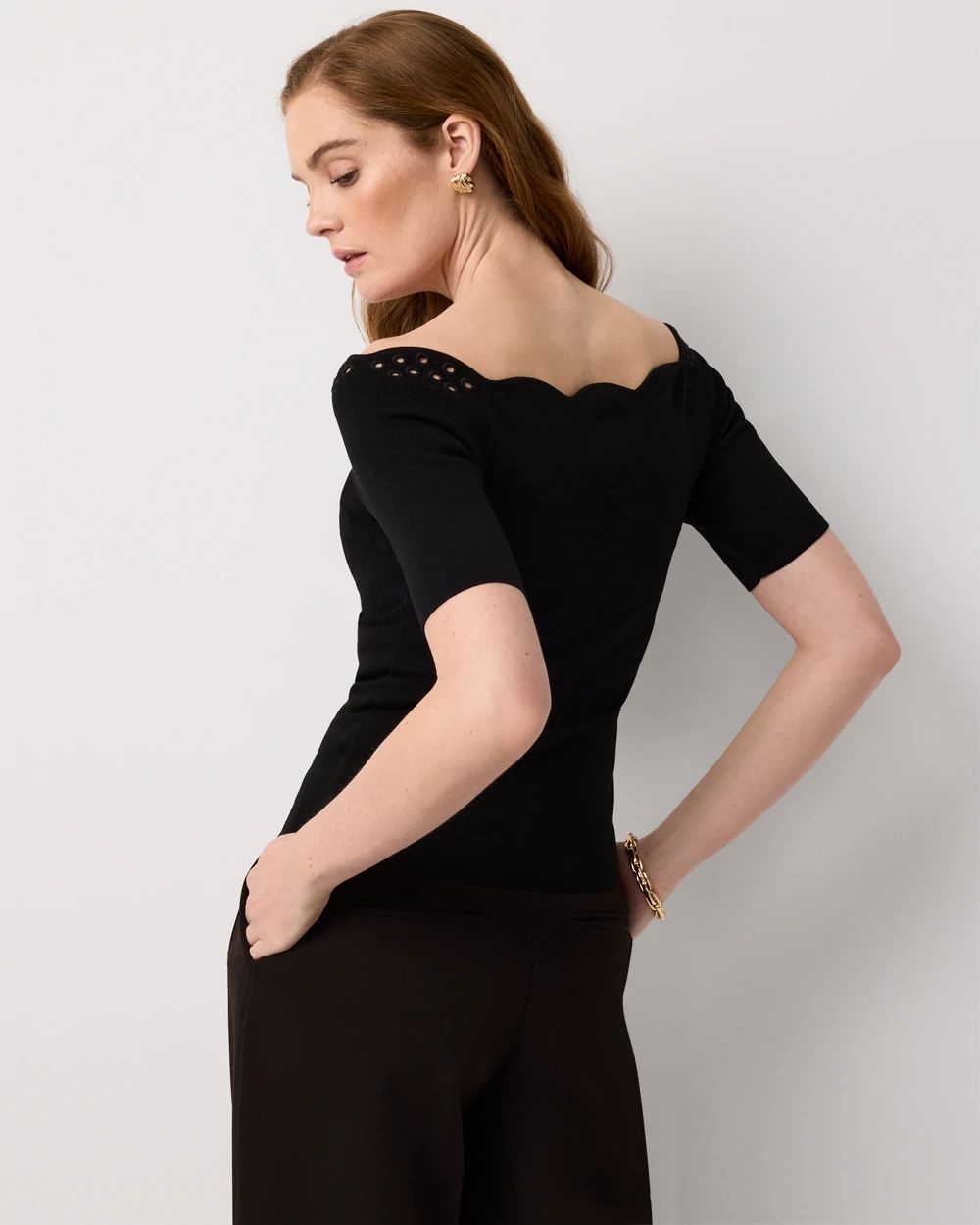 WHBM FORME™ Sculpt Stretch Off-The-Shoulder Top click to view larger image.
