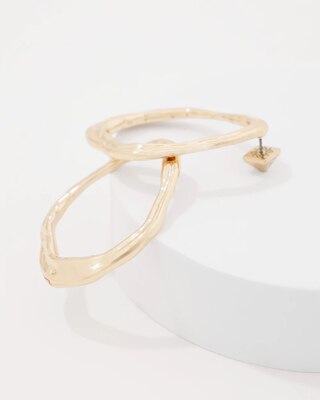 Gold Sculptural Hoop Earrings click to view larger image.