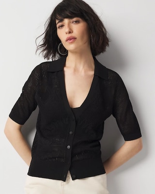 Pointelle Cardigan Sweater