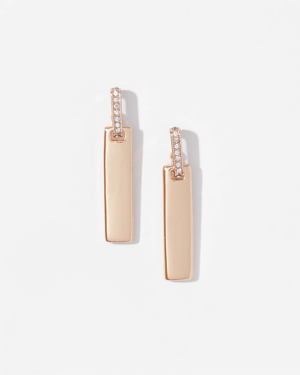 Gold Pave Link Drop Earrings - image 3
