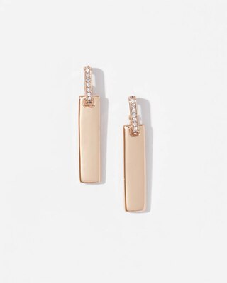 Gold Pave Link Drop Earrings