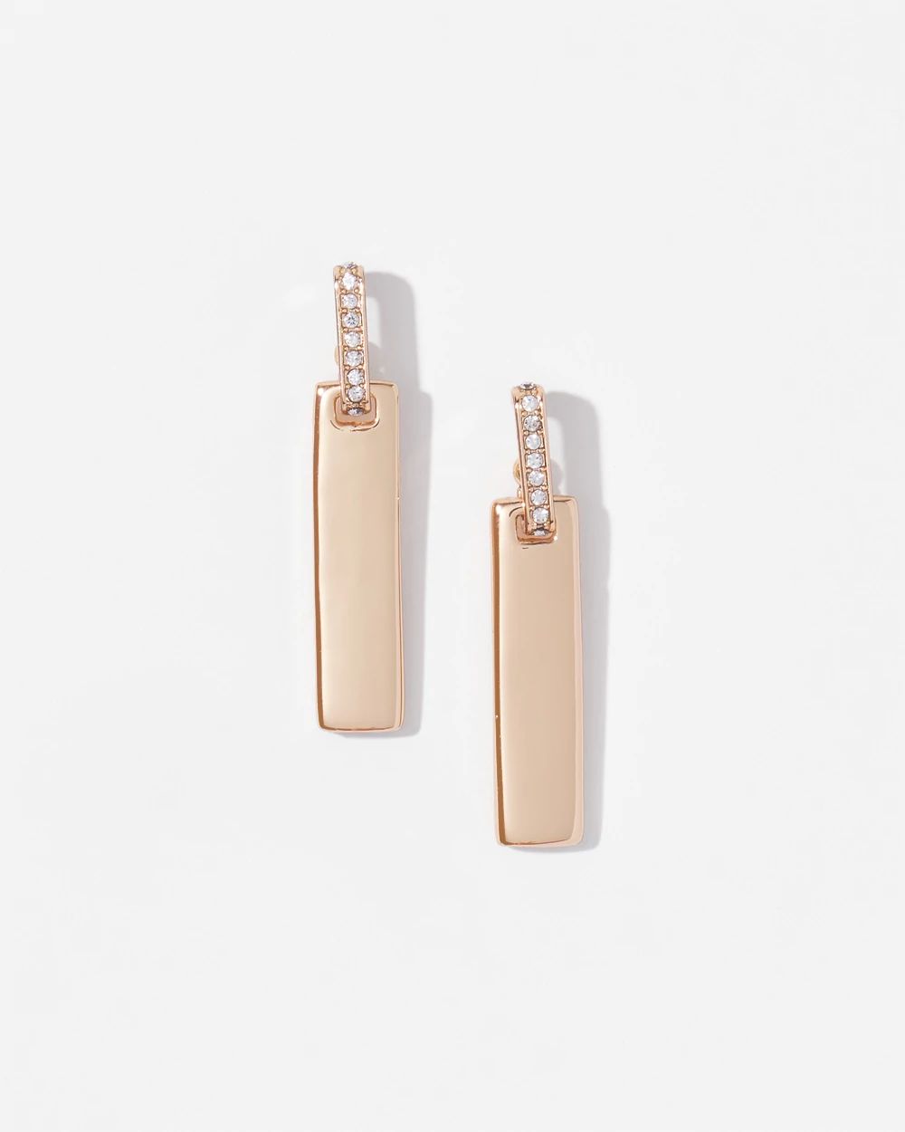 Gold Pave Link Drop Earrings