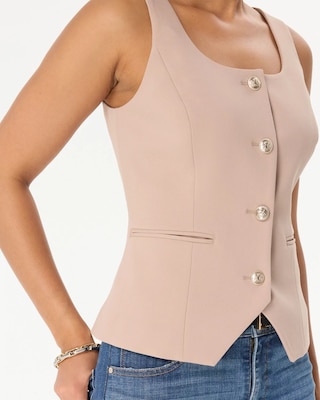 Petite Luxe Stretch Scoop Neck Vest click to view larger image.