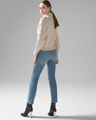 Zip Neck Cable Knit Sweater