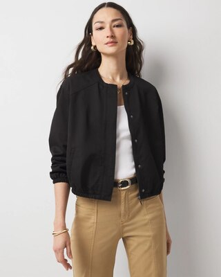 Washed Satin Bomber Jacket click to view larger image.