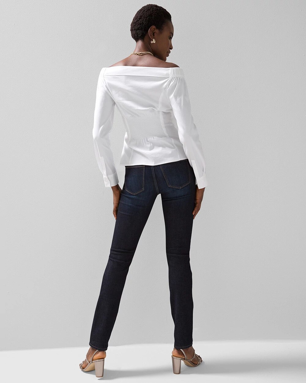 white house black market off the shoulder top