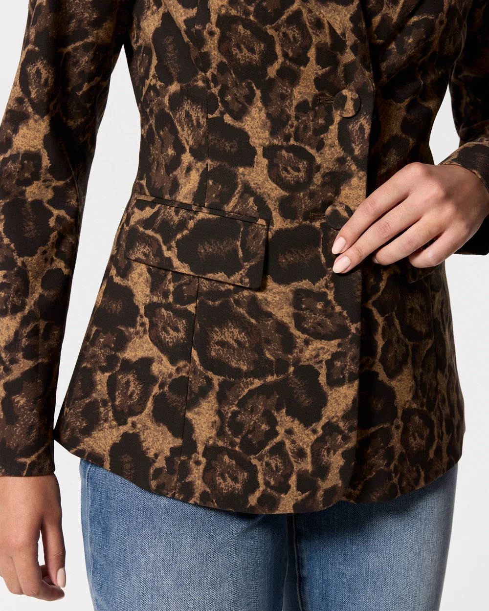 Animal Print WHBM® Two-Button Studio Blazer click to view larger image.