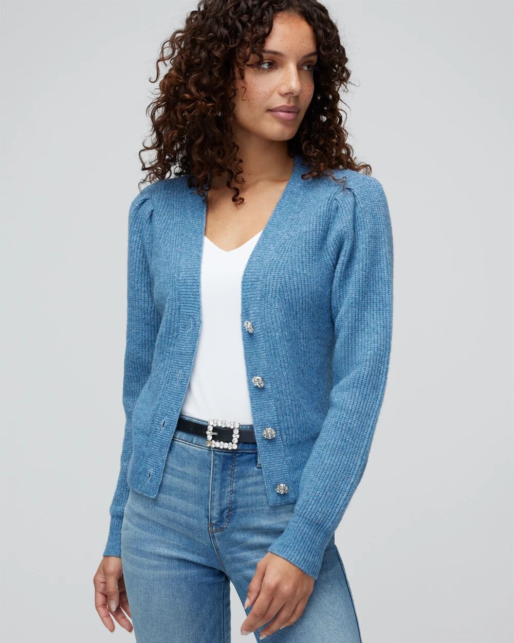 Jewel Button Cardigan Sweater | White House Black Market