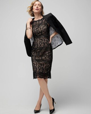 Illusion Neck Lace Sheath Dress click to view larger image.