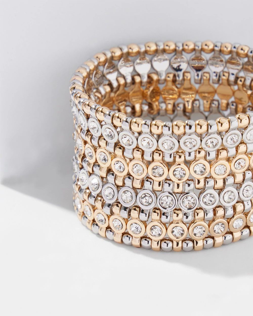 Pavé-Accent Wide Stretch Bracelet
