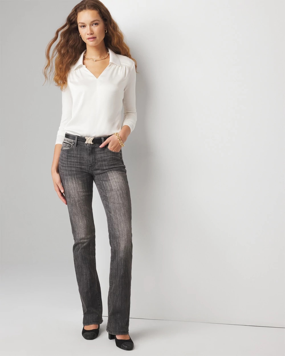 Mid-Rise Bootcut Jeans
