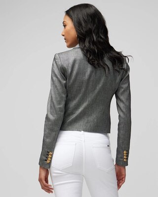 Cropped Linen-Blend Studio Blazer