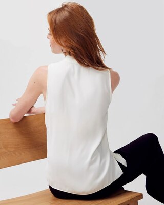 Pleated V-Neck Shell