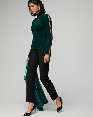 Chenille Cutout Sleeve Pullover