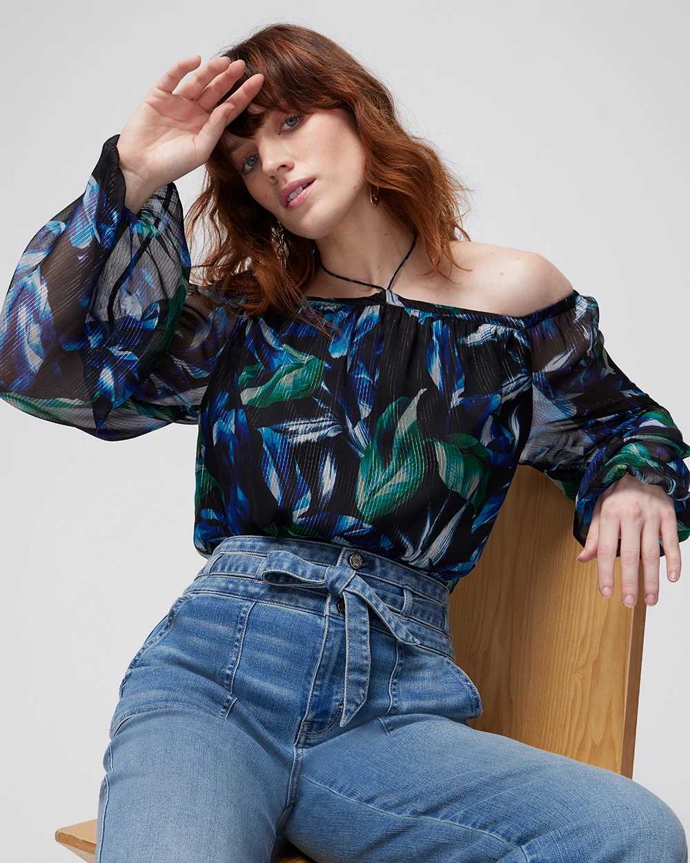 White house black market on sale off the shoulder top