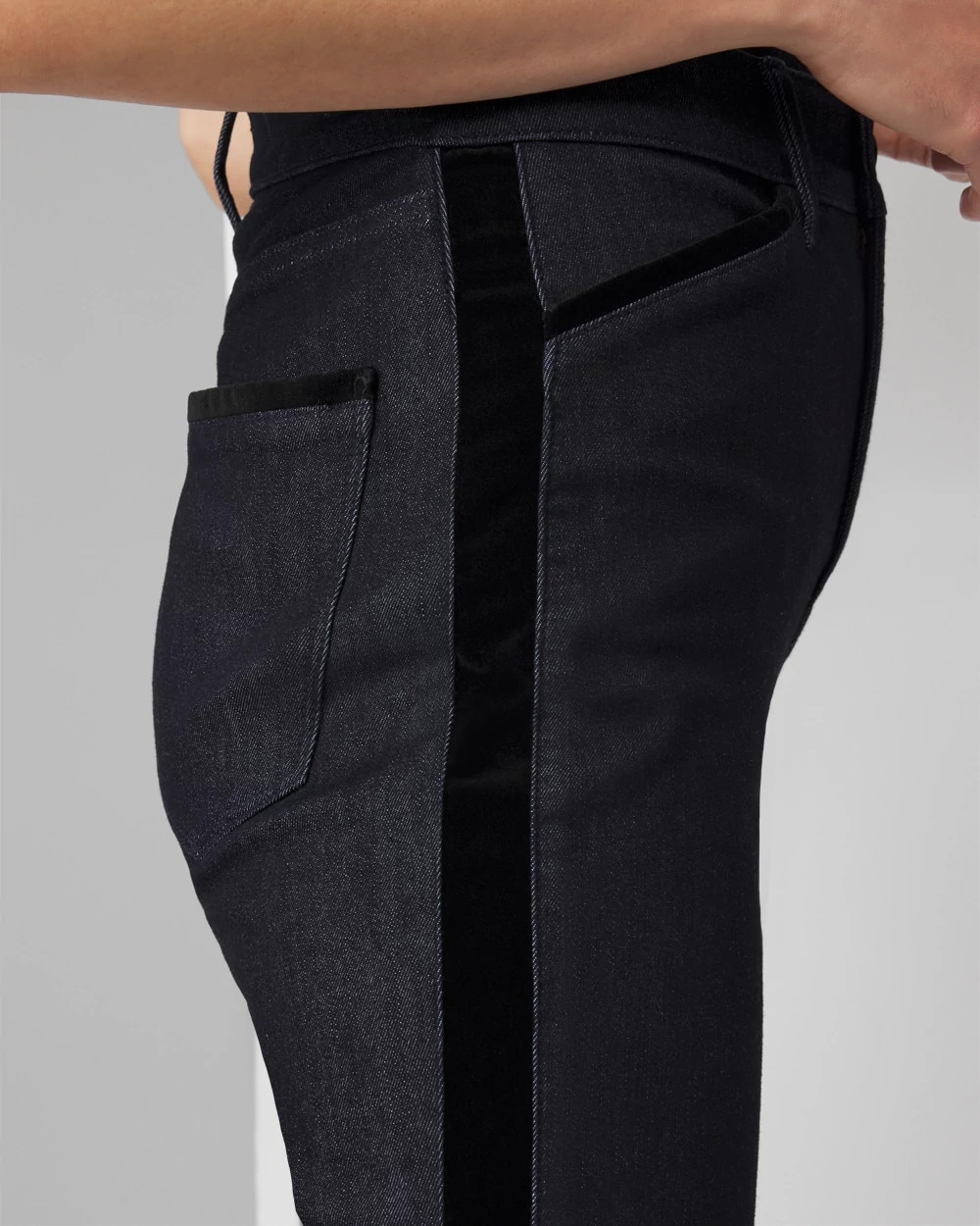 Extra High-Rise Sculpt Velvet Trim Trouser Jean