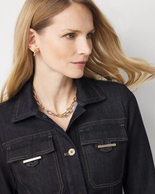 Petite Denim Utility Jacket click to view larger image.