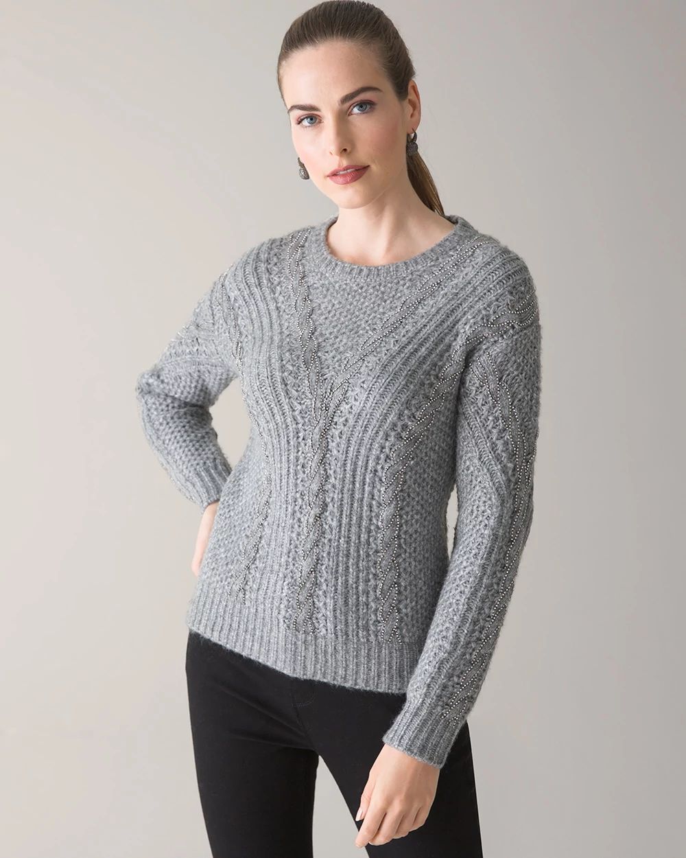 Embellished Crewneck Sweater
