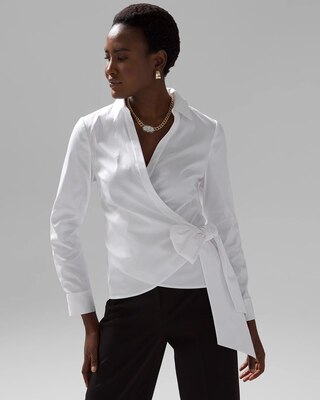 Tie-Waist Poplin Shirt