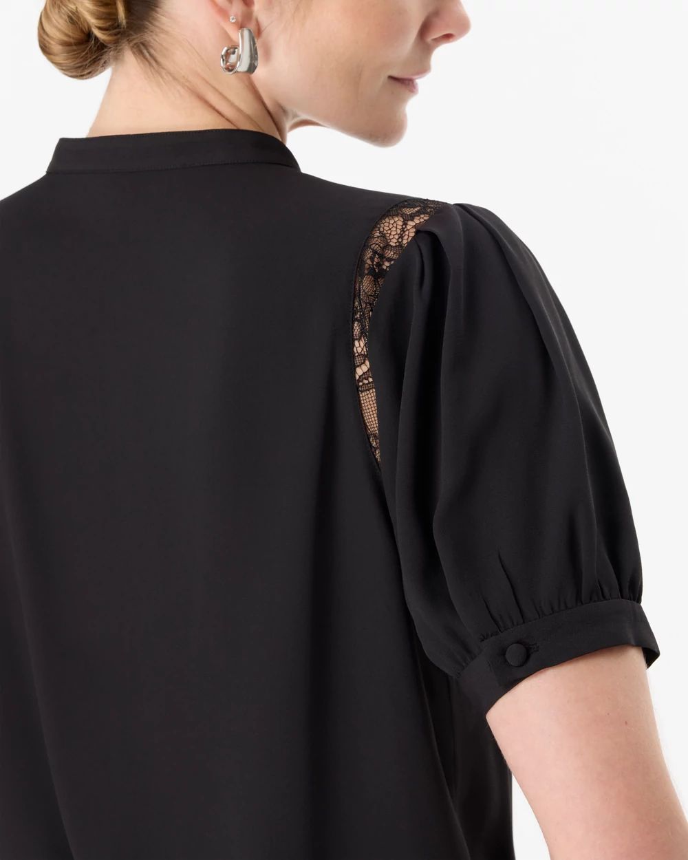 Lace Inset Crepe Blouse click to view larger image.