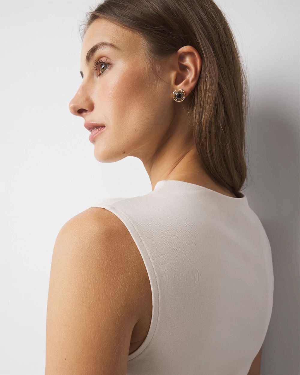 WHBM FORME™ All Ways Stretch High-Crewneck Tank Top click to view larger image.