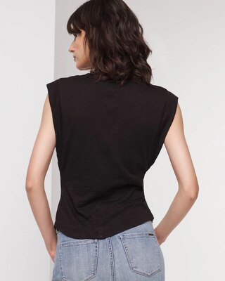 Lace-Up Peplum Tee click to view larger image.