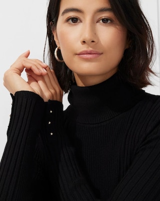 Outlet WHBM Ribbed Turtleneck Pullover Sweater