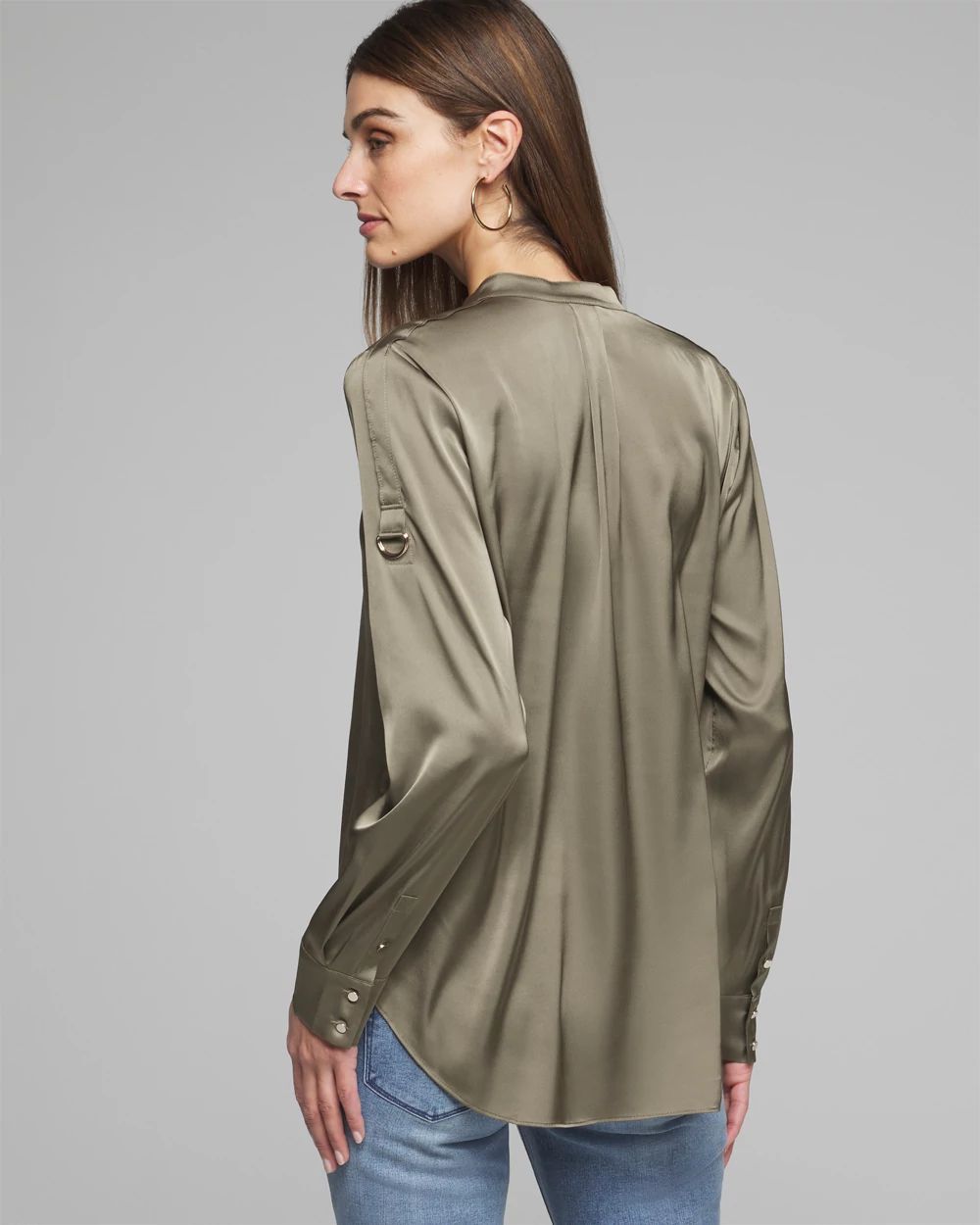 Outlet WHBM Long Sleeve Utility Shirt click to view larger image.