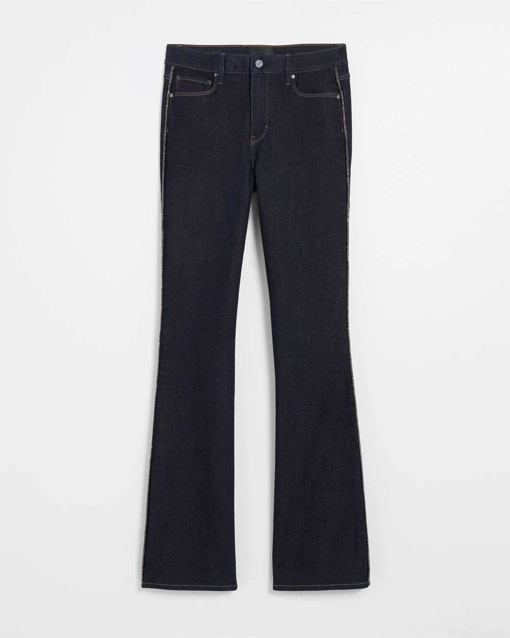 Petite High Rise Sculpt Embellished Flare Jeans