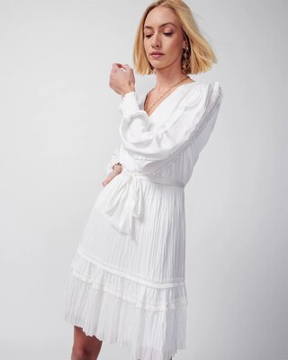 Satin Ruffle A-Line Dress