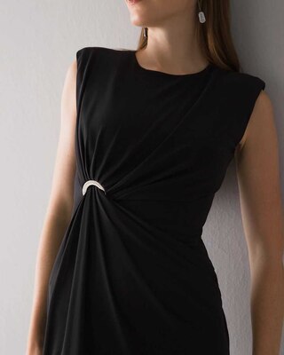 Draped Soft Jersey Midi Dress with Grommet Detail click to view larger image.