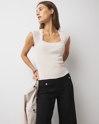 WHBMFORME™ Sculpt Stretch Cap Sleeve Sweater